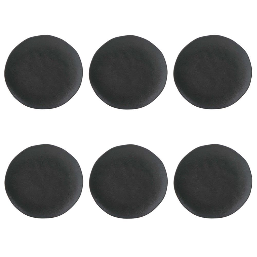 Conjunto de Pratos Rasos 06 Peças Orgânico Preto Matte Porto Brasil
