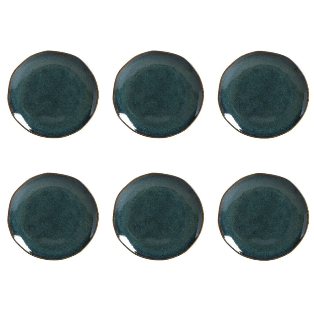 Conjunto de Pratos de Sobremesa 06 Peças Orgânico Oceano Porto Brasil