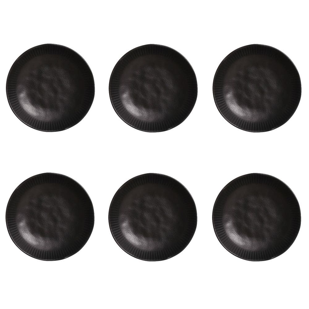Conjunto de Pratos Fundos 06 Peças Linhas Preto Matte Porto Brasil