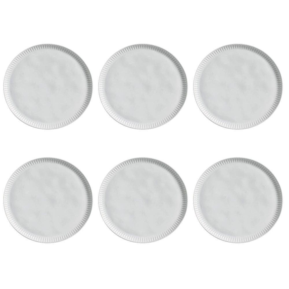 Conjunto de Pratos Rasos 06 Peças Linhas New White Porto Brasil