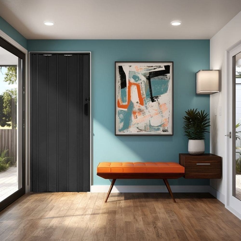 Kit com 4 Portas Sanfonada de Pvc 210x62cm Bariri Preto absoluto