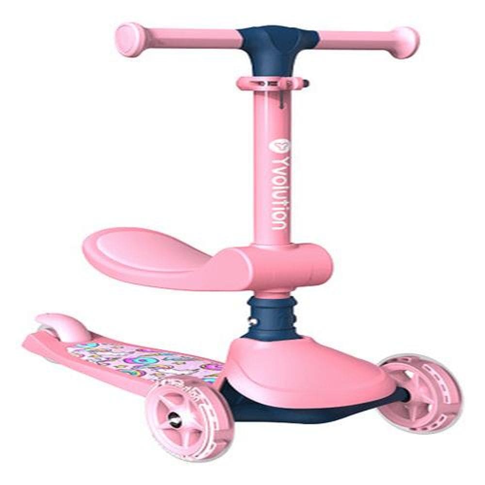 Scooter Infantil Skate 2 Em 1 Passeio E Patinete Led - Rosa