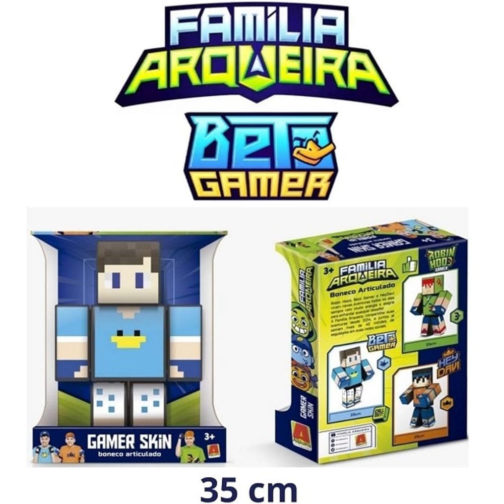Boneco Grande 35Cm - Familia Arqueira-Beto Gamer