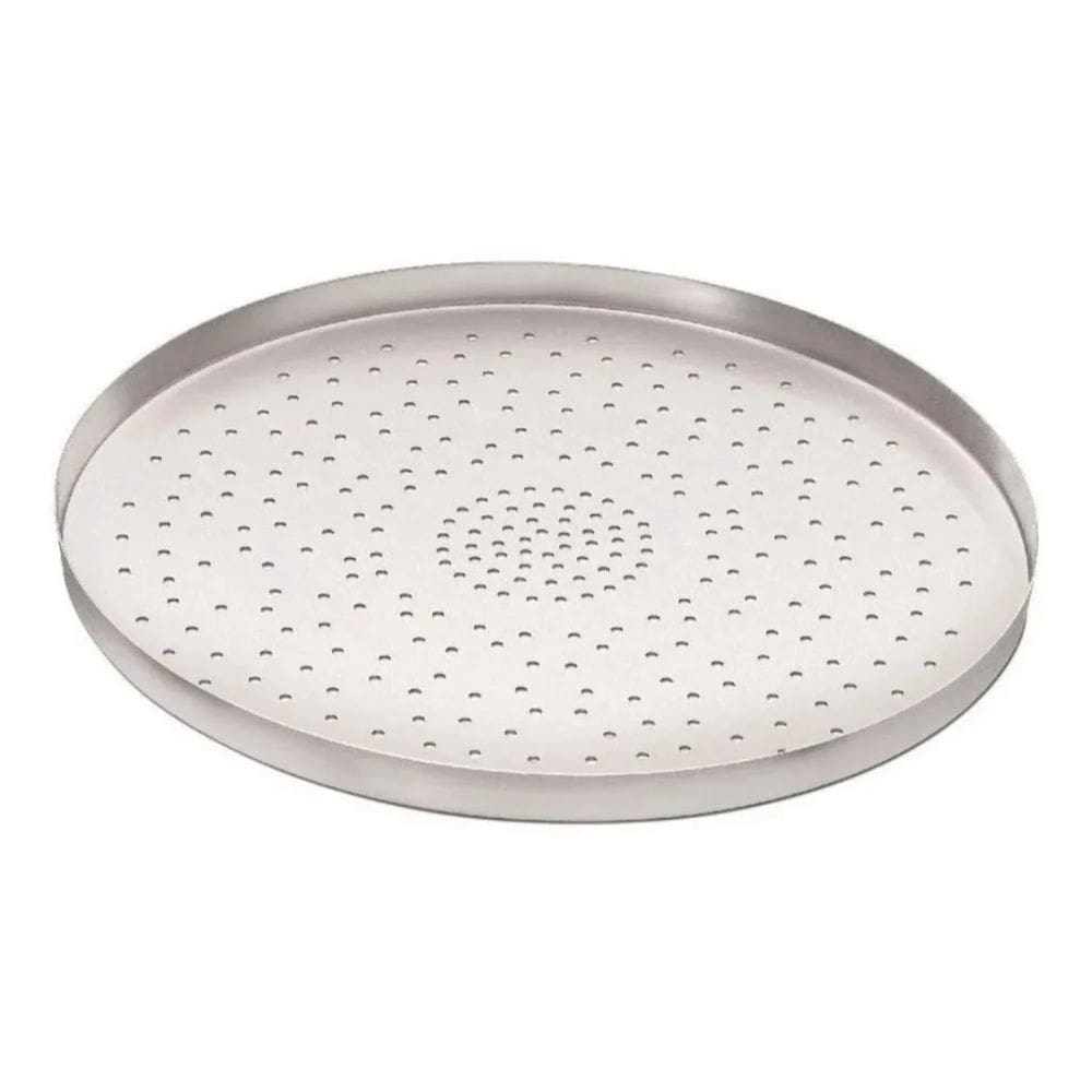 Forma Assadeira P/ Pizza 35cm Em Alumínio Com Furos / Furada