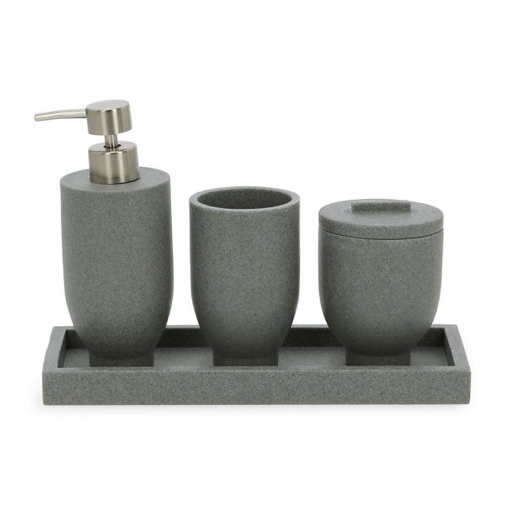 Kit em Poliresina Para Banheiro Cinza 4 Peças 19175 Mart