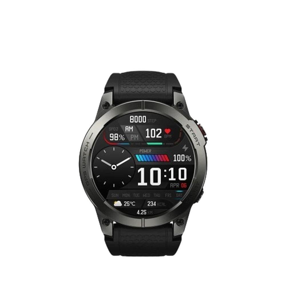Relógio Zeblaze Stratos 3 Premium, Tela Ultra Hd Amoled, Gps Embutido, Hi-fi Bluetooth Preto