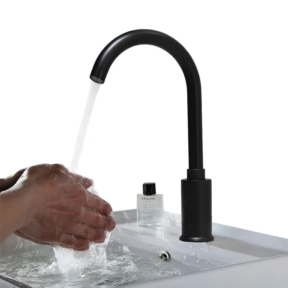Torneira de Banheiro com Sensor de Toque Inox Automática Bica Giratória