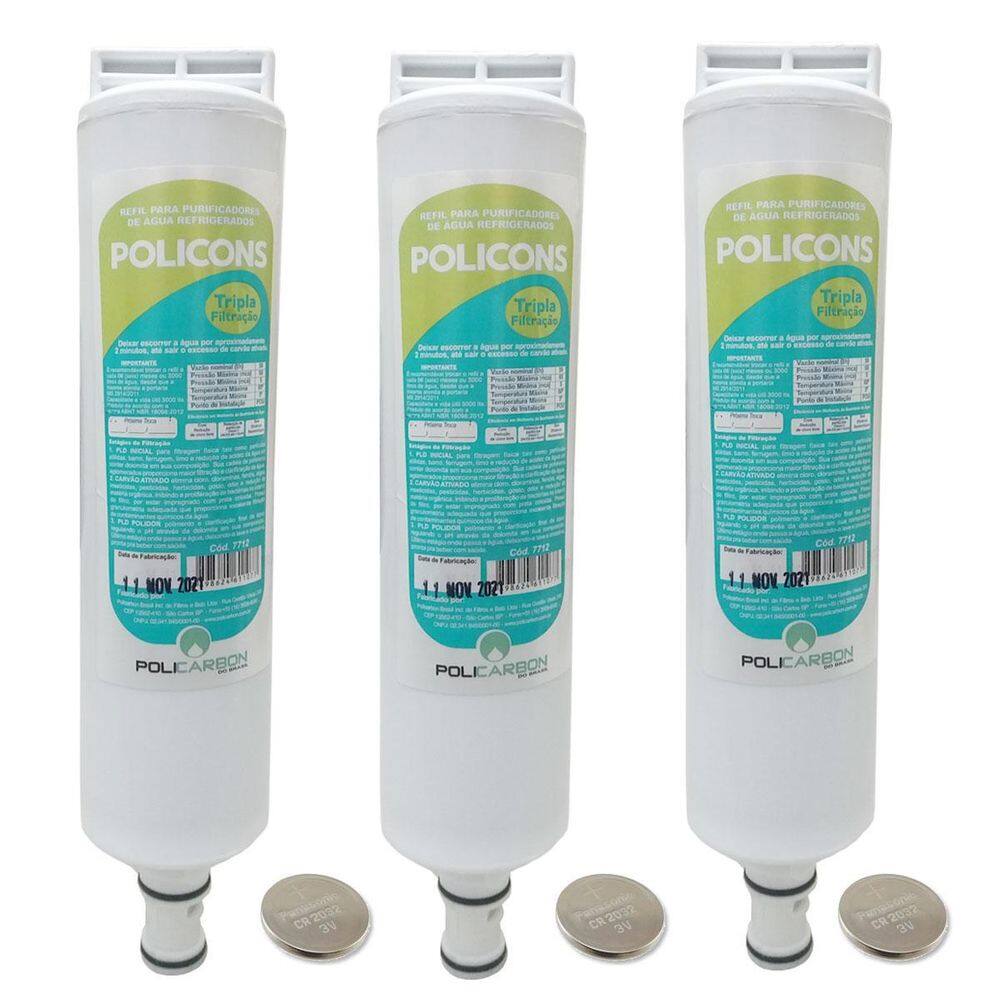 Kit 3 Filtro Refil Consul Compatível Purificador Bem Estar