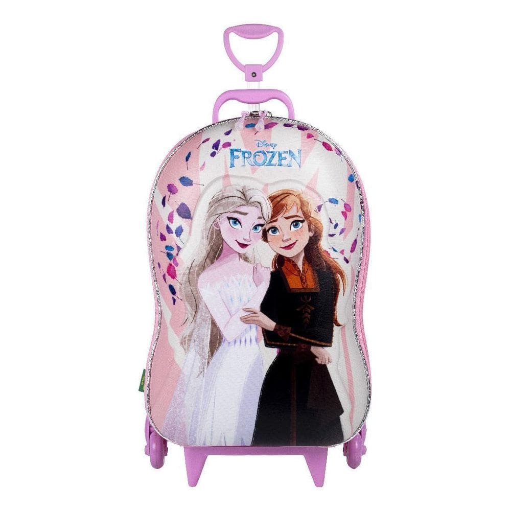 Mochila De Carrinho Frozen Elsa E Anna Em 3D Infantil Rígida