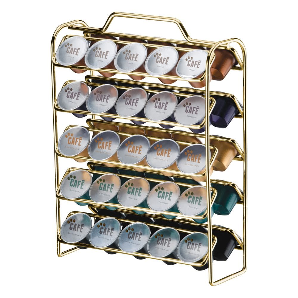 Organizador De Cápsulas De Café Future Dourado 50 Unidades