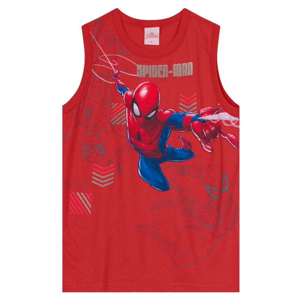 Camiseta Regata Homem Aranha Menino Vermelho - Brandili