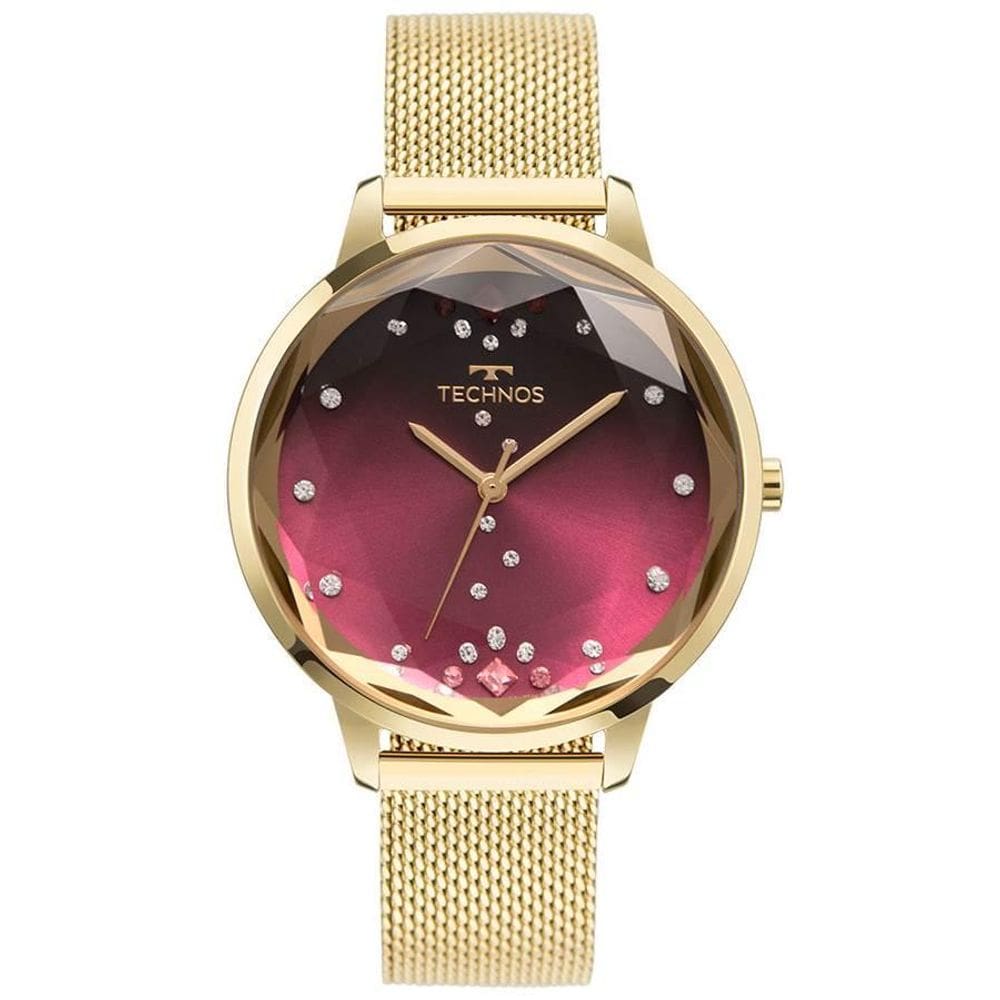 Relógio Technos Feminino Ref: 2036Mqg/1G Crystal Dourado