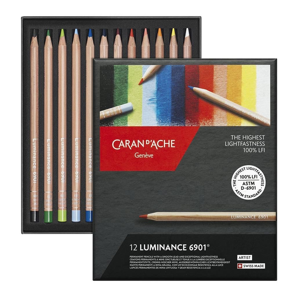 Lápis De Cor Caran D`Ache Luminance 12 Cores
