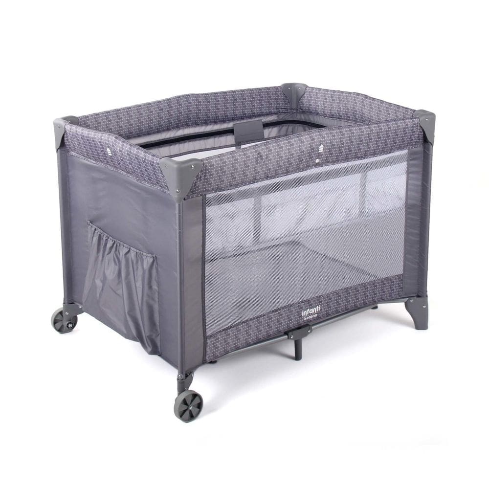Berço Portátil Infanti Sereno Cinza 76x76x104cm