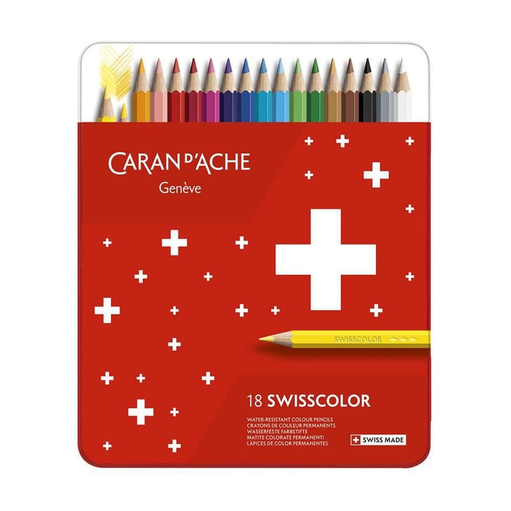 Lápis De Cor Caran D`Ache Swisscolor Permanente 18 Cores