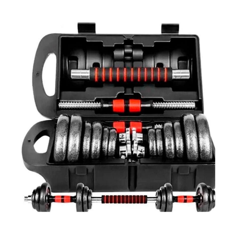 Kit Halteres E Anilhas Ajustáveis Ketle Bellacademia Fit 6 Em 1 15kg
