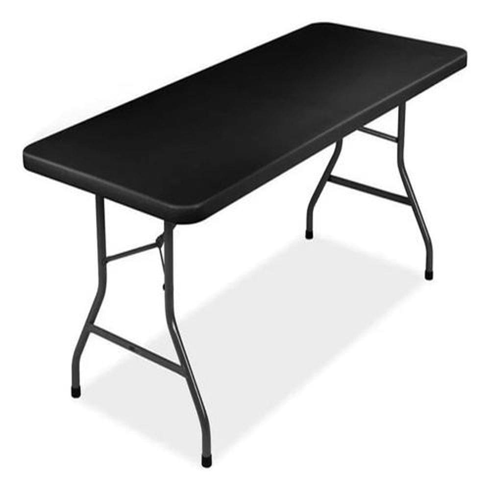 Mesa Dobrável Aço E Plástico 180x90x70cm Preta - Maxchief