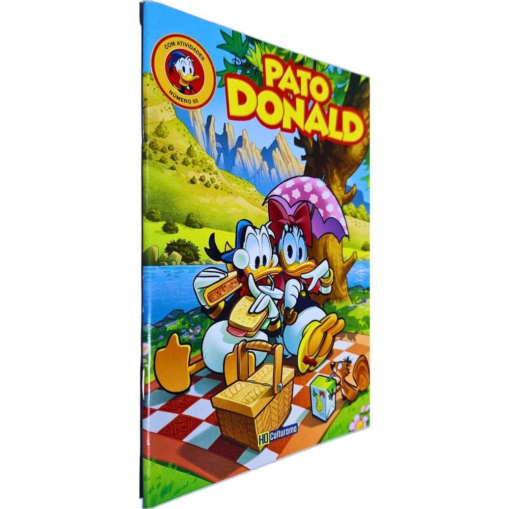 Quadrinhos HQ Gibi Graphic Novel Formatinho 13,50x19 cm Lombada com Grampos Pato Donald nº 55 Culturama