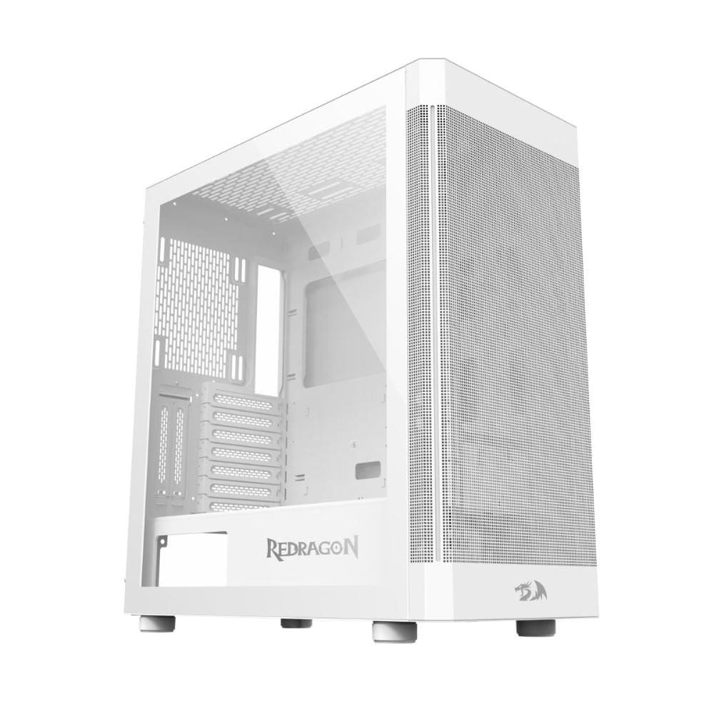 Gabinete Gamer Redragon Aeroglass Lunar White - Lateral em Vidro Temperado - USB 3.0 - CA-602W