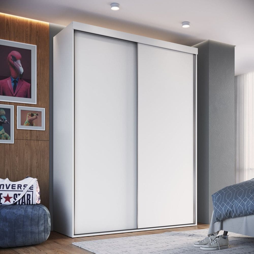 Guarda-roupa Solteiro 2 Portas de Correr Rc2201 Branco