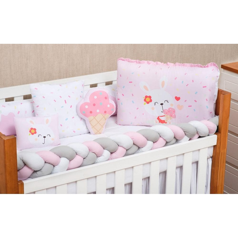 Jogo Enxoval Para Berço Baby 11 Peças Impermeável Coelhinho