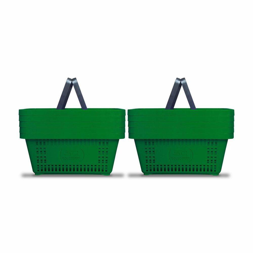 10 Cestos Compras Plástica D100 Cód. 3000 Verde Supermercado