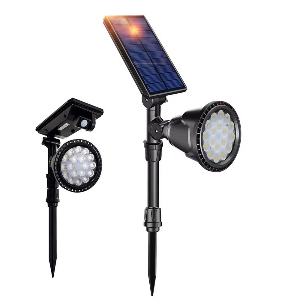 Luminaria Solar Spot Arandela LED Espeto Sensor Movimento Presença Angulo Ajustavel Parede Jardim Quintal Garagem Entrada Iluminaçao Arbusto Caminho