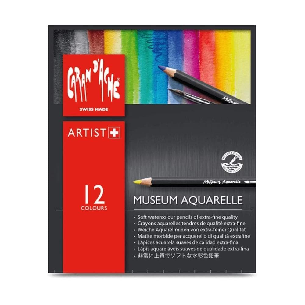 Lápis De Cor Aquarelável Caran D`Ache Museum Com 12 Cores