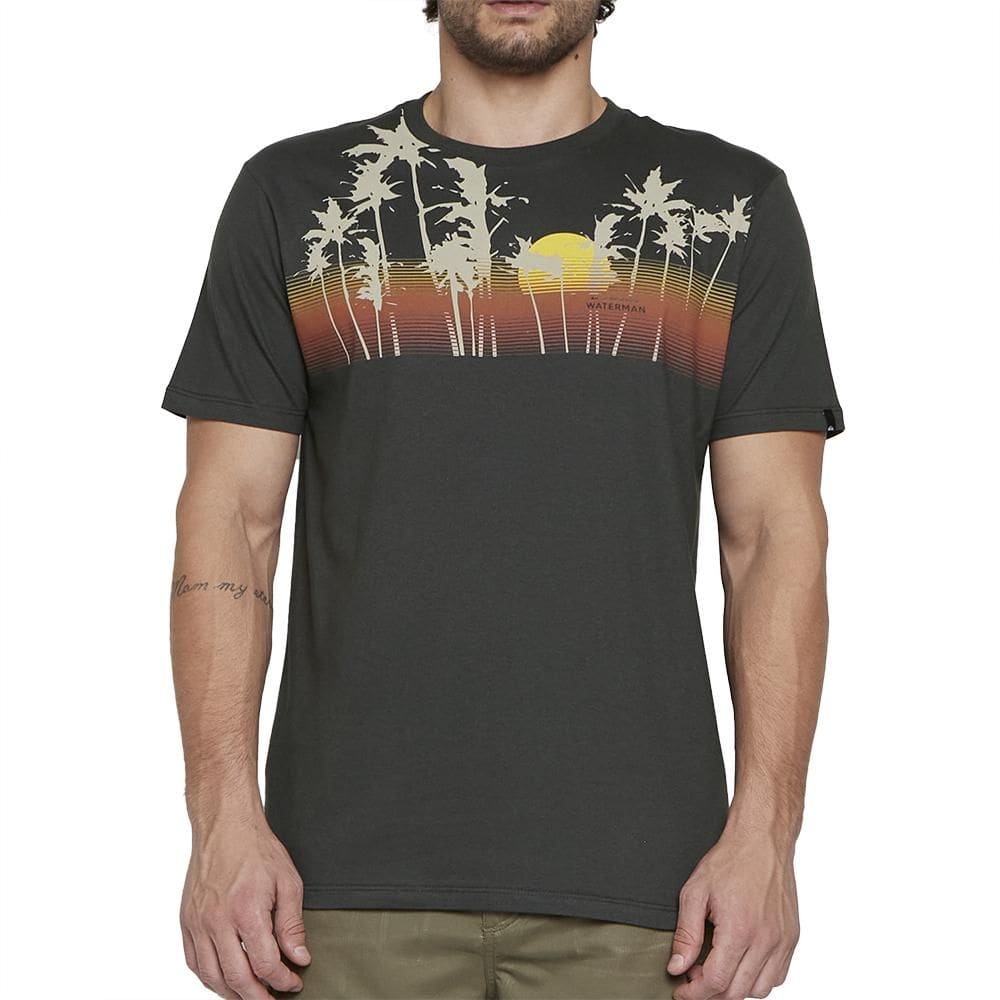 Camiseta Quiksilver Ocean View SM25 Masculina Cinza Escuro