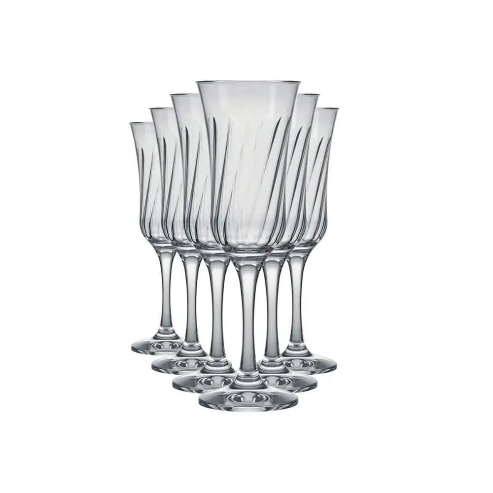 Conjunto de Taças Vidro Champangne Lírio 6Und Espumante 195ml Nadir