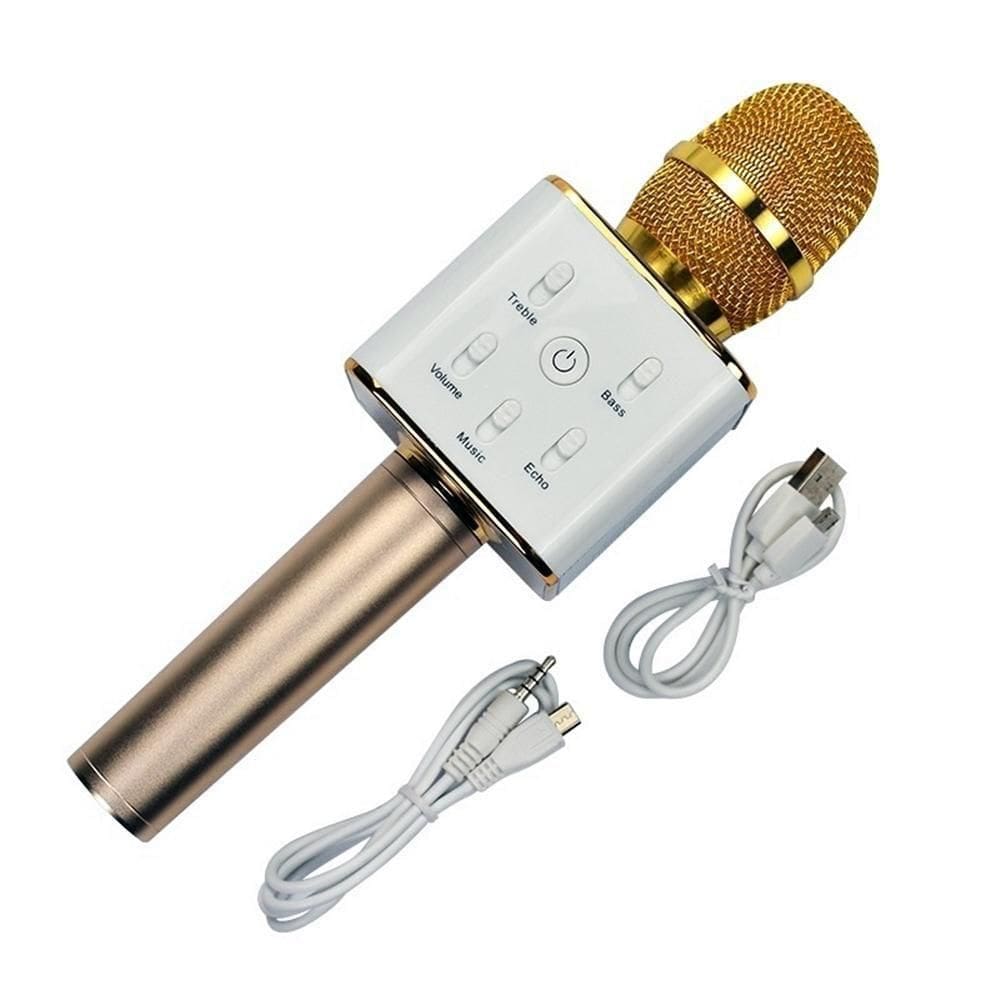 Microfone Karaoke Voice Bluetooth Mk-100 Dourado Oex