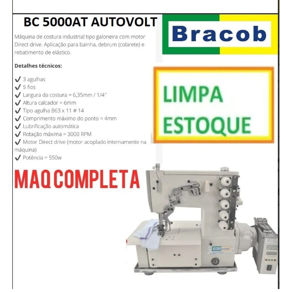 Colarete Industrial Direct Drive-Bracob BC 5000AT+1 viés