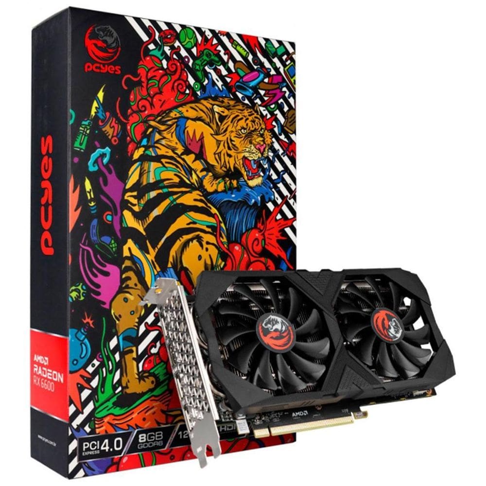 Placa Vídeo Pcyes Amd Radeon Rx6600 Graffiti Series, 8Gb