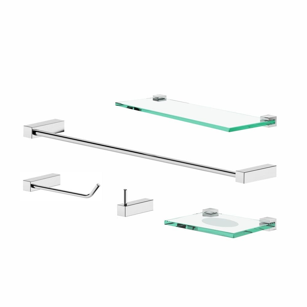 Kit De Acessórios Para Banheiro Troia 5 Peças Prata Polido 2110TR