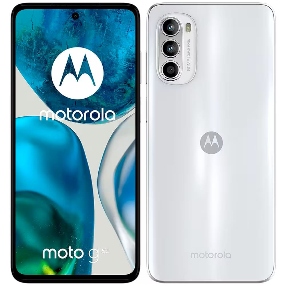 REEMBALADO: Motorola Moto G52 128GB 4GB RAM Tela de 6.6 - Branco