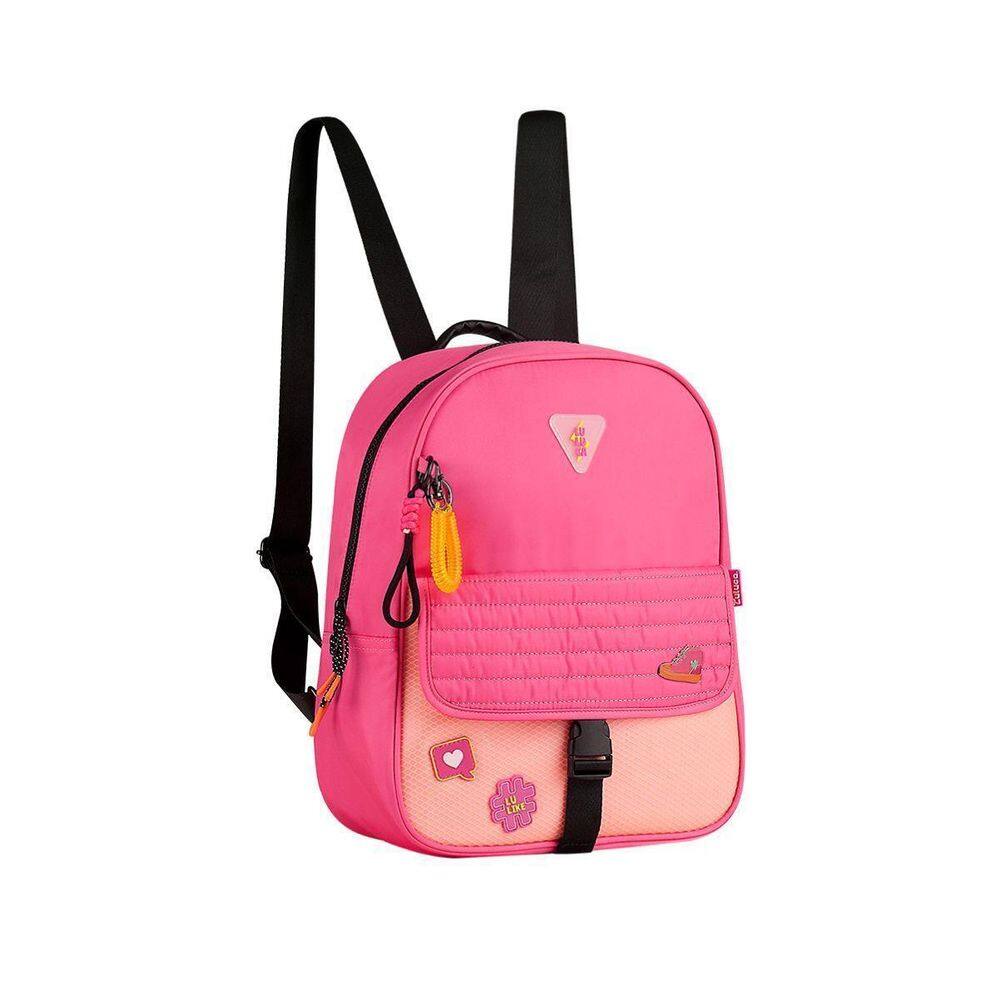 Bolsa Mochilha De Costas Rosa Nylon Luluca Oficial Lulike LU2959PK