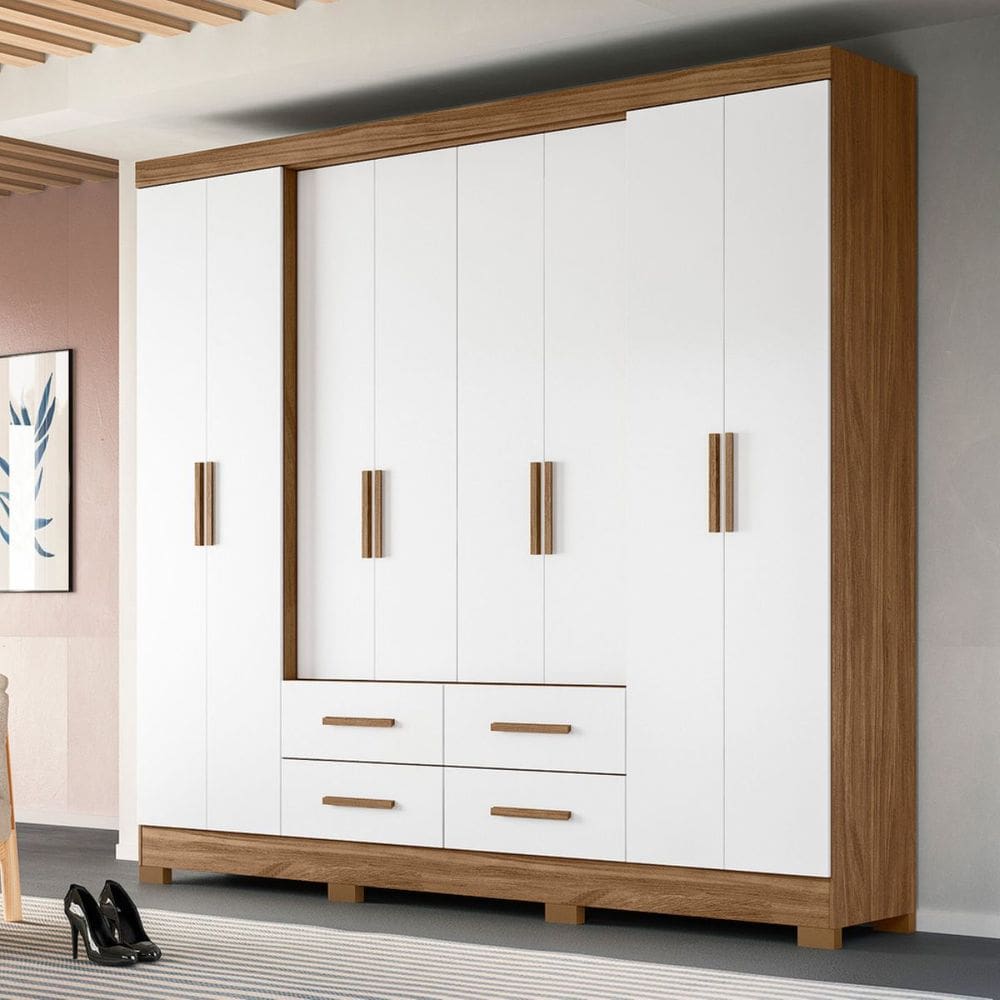 Guarda Roupa Casal Grande com 8 Portas 273x222cm San Lorenzo Moval