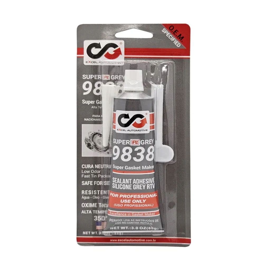 Cola Silicone Excel Super Fl Gray 9838 Alta Temperatura 85g