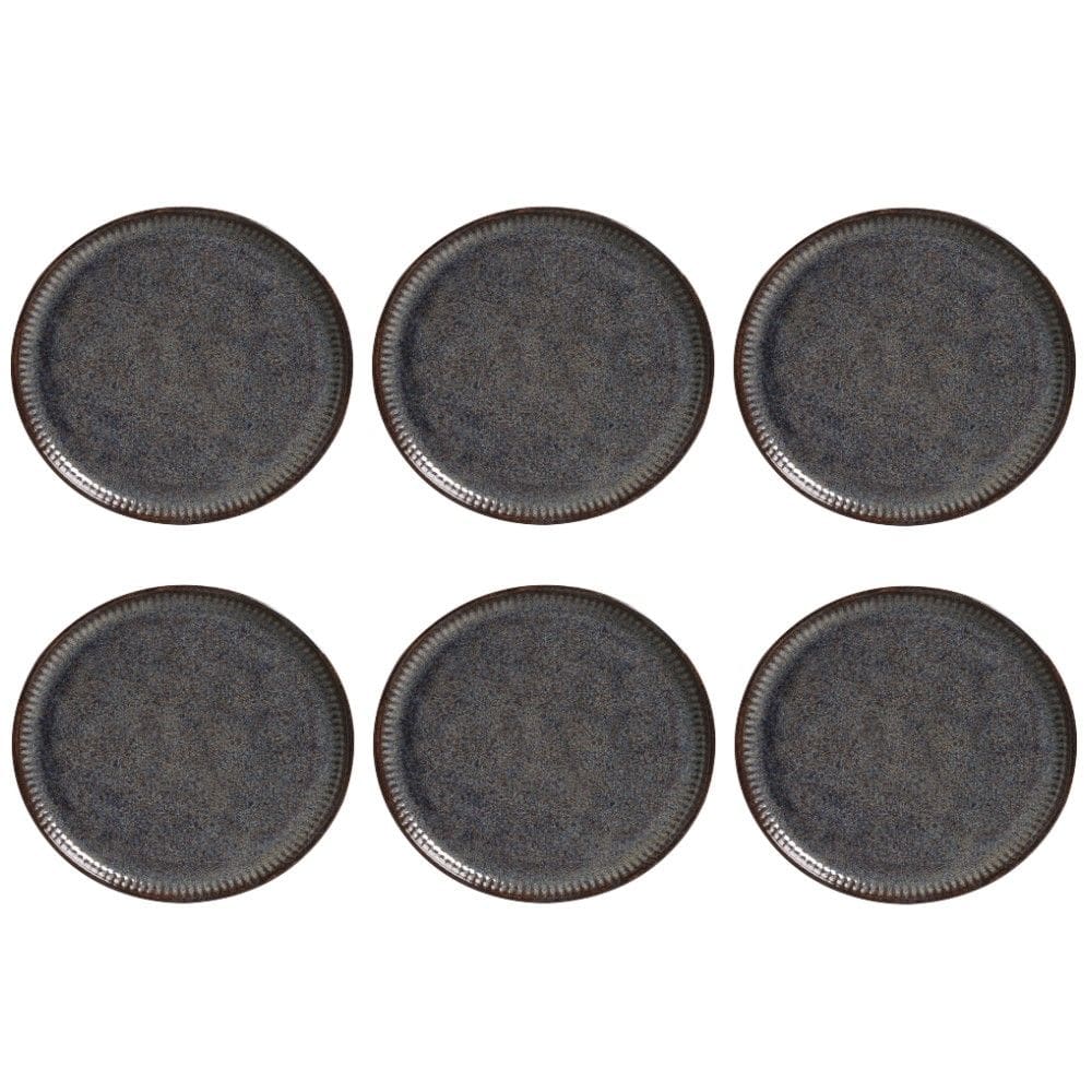 Conjunto de Pratos Rasos 06 Peças Linhas Titanium Porto Brasil