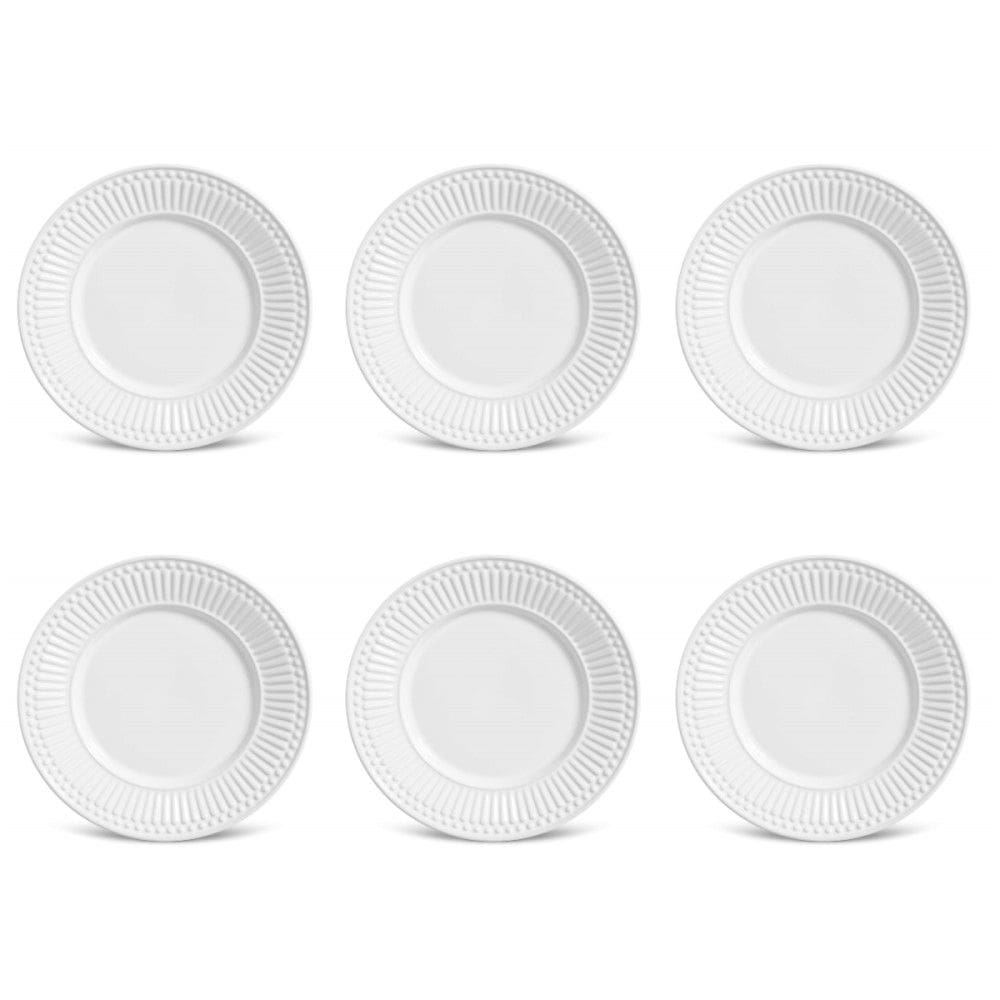 Conjunto de Pratos de Sobremesa 06 Peças Roma Branco Porto Brasil