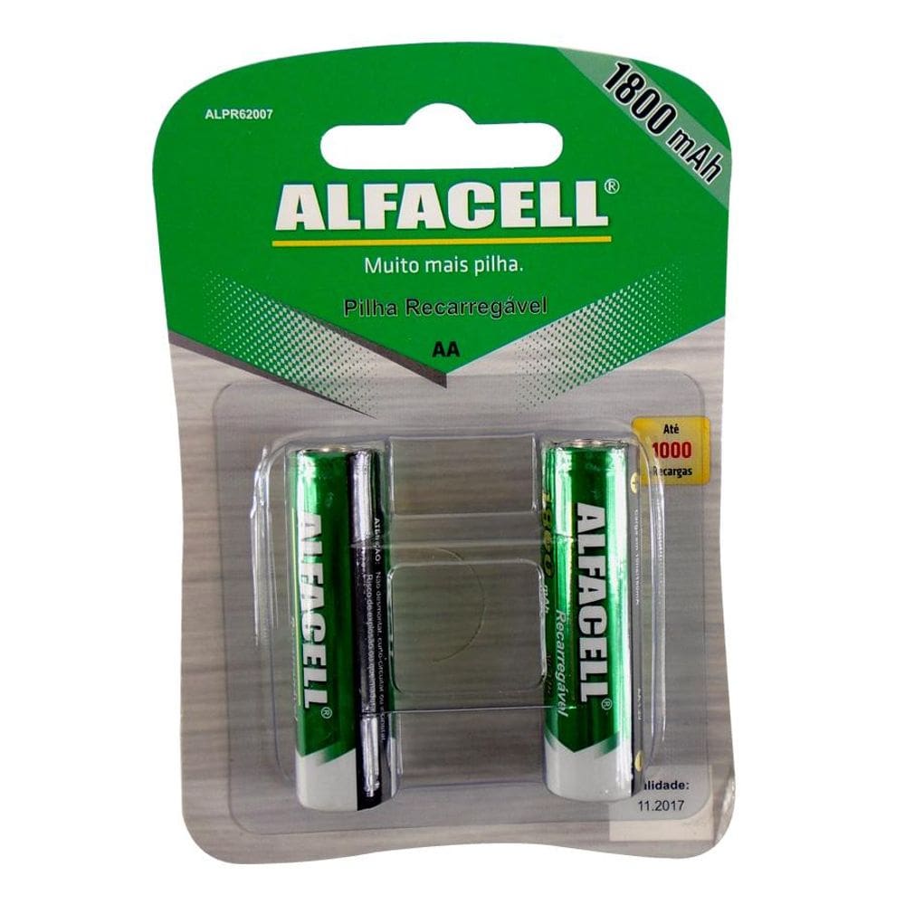 Pilha Recarregável Pequena com 2 Unidades 2300mAh Alfacell