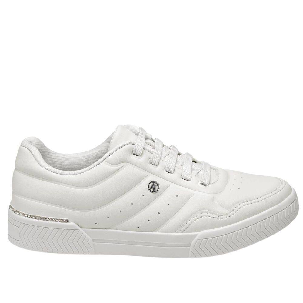 Tênis Casual Kolosh Branco Cano Baixo Slip On Com Strass Solado Confortável C3013 0020 - Feminino