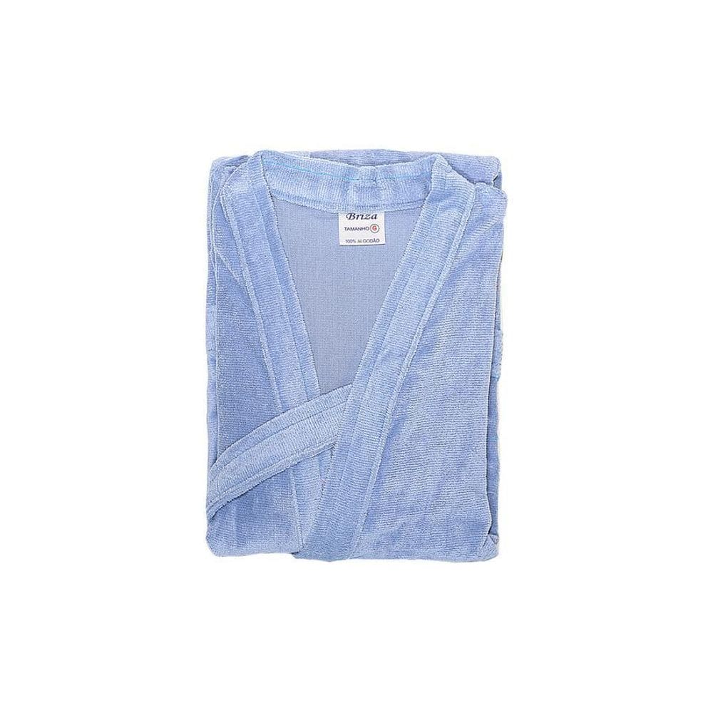 Roupão Veludo 100% Algodão Briza Azul 3008 Tamanho G