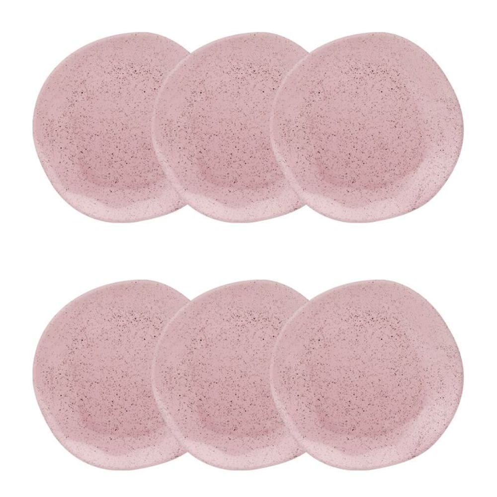 Conjunto de Pratos Fundos 06 Peças Pink Sand Oxford