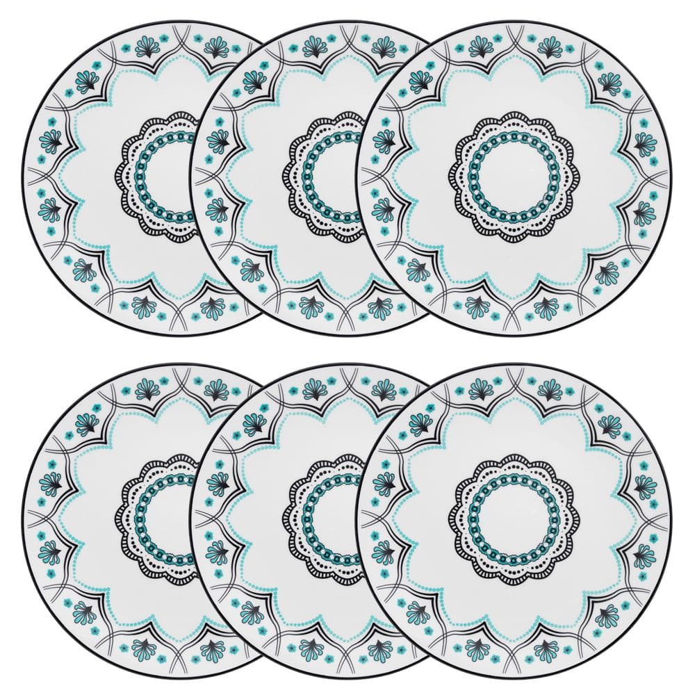 Conjunto de Pratos Rasos 06 Peças Serene Oxford