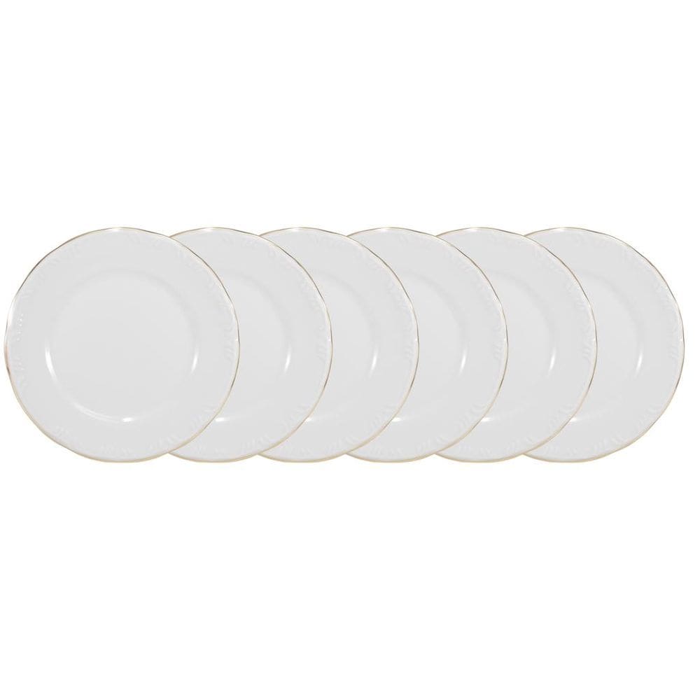 Conjunto de Pratos Rasos 06 Peças Pomerode Ouro Schmidt