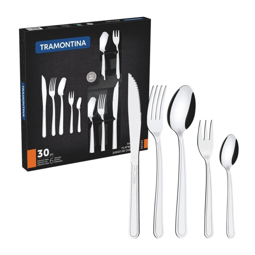 Faqueiro Búzios 30 Peças em Aço Inox com Facas para Churrasco Tramontina 23798/050
