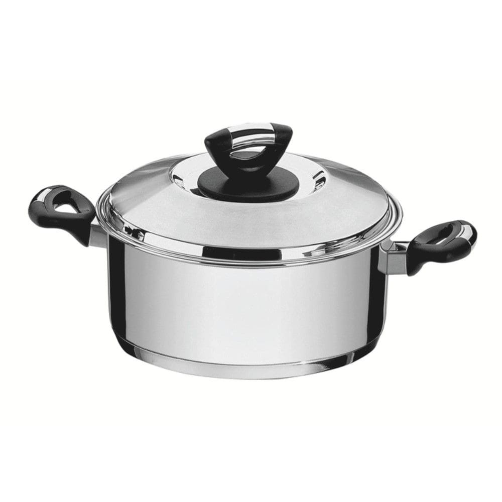Caçarola Rasa Solar Baquelite 24 cm 4,7 L em Aço Inox Fundo Triplo com Cabo de Baquelite Tramontina 62723/240