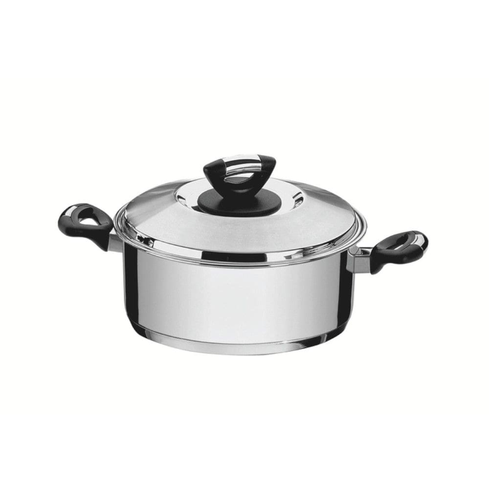 Caçarola Rasa Solar Baquelite 20 cm 2,9 L em Aço Inox Fundo Triplo com Cabo de Baquelite Tramontina 62723/200