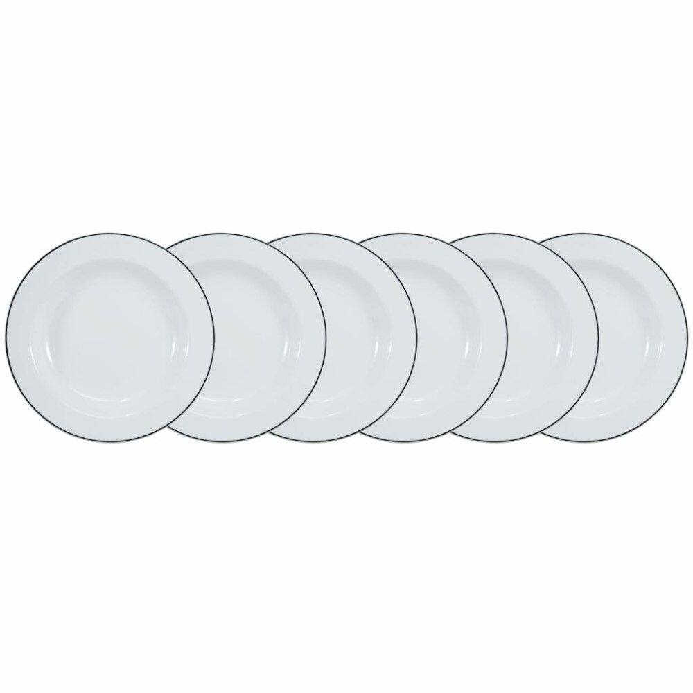 Conjunto de Pratos Fundos 06 Peças Itamaraty Prata Schmidt